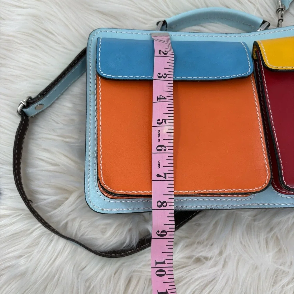 Vintage Vera Pelle purse Multi Color Block Retro